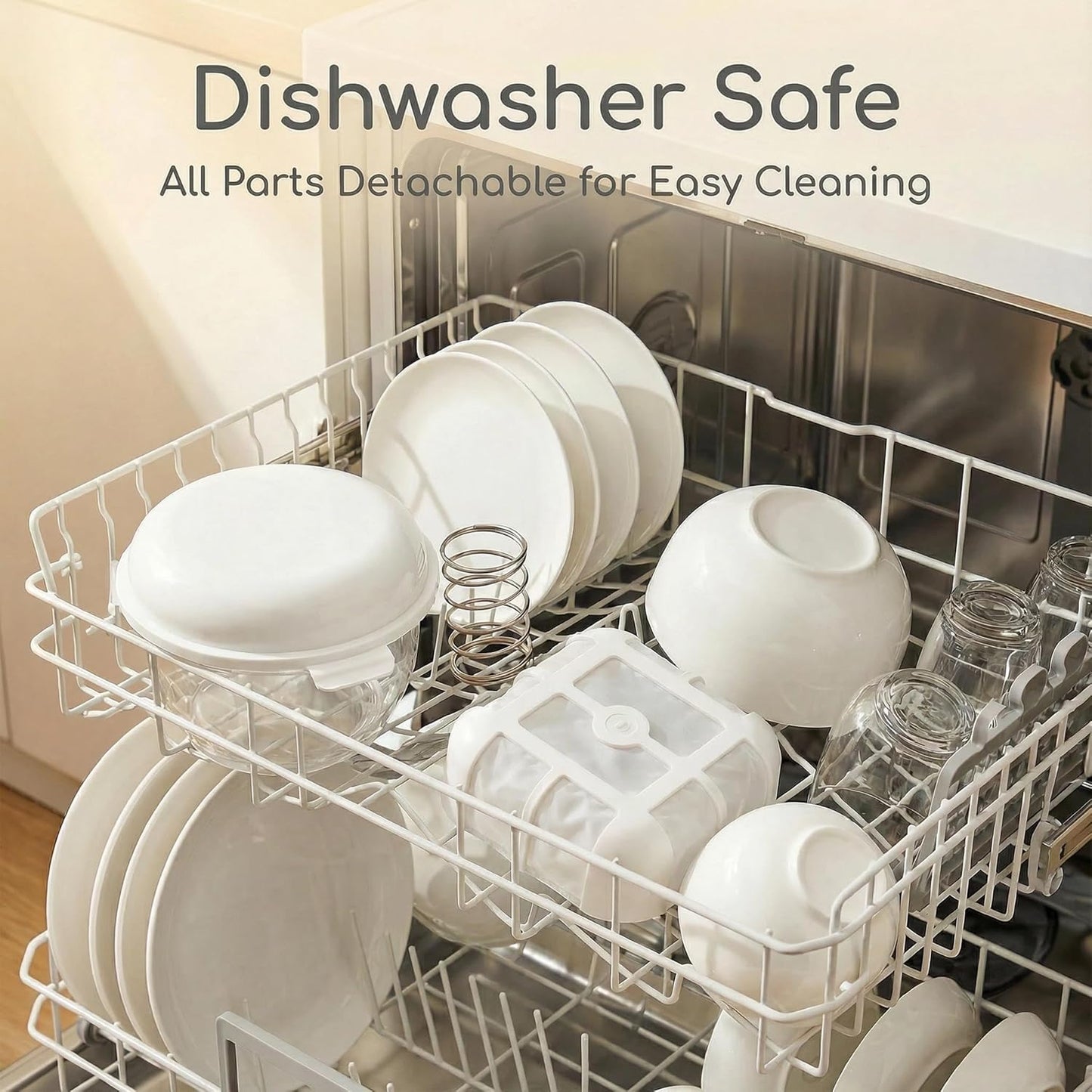Greek Yogurt Strainer | 2 QT Ultra-Fine Mesh Filter with Spring Press | Yogurt, Kefir, Nut Milk & Soy Milk Strainer | BPA-Free Large Yogurt Container for Home Kitchen | MultiFunctional Yogurt Filter
