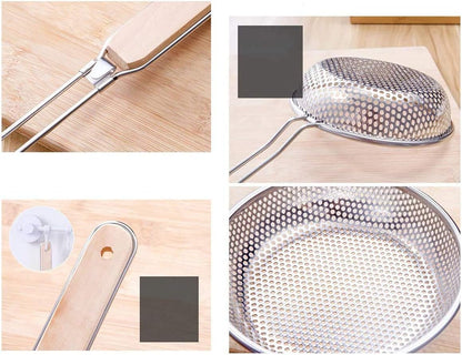 Multi Kitchen Utensil Stainless Steel Cooking Skimmer Slotted Fish Turner Spatula Spoon Colander Drain Water Filter Spoon Ladle Spider Strainer Skimmer Ladle for Cooking &Frying (2pcs)