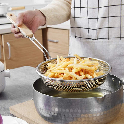 Multi Kitchen Utensil Stainless Steel Cooking Skimmer Slotted Fish Turner Spatula Spoon Colander Drain Water Filter Spoon Ladle Spider Strainer Skimmer Ladle for Cooking &Frying (2pcs)
