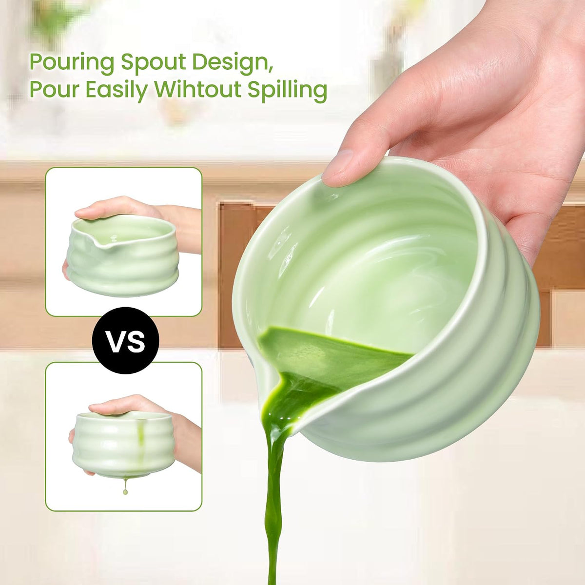 Matcha Whisk Set and Bowl, Matcha Making Kit Whisk, Bowl With Spout, Sifter, Ceramic Whisk Holder, Spoon Japanese Tea Powder Starter Tools For Ceremony Gift (Black, 9 Pack)