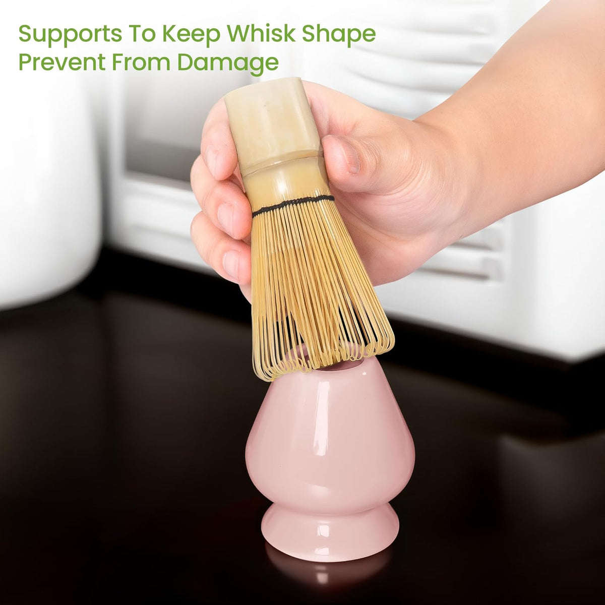 Matcha Whisk Set and Bowl, Matcha Making Kit Whisk, Bowl With Spout, Sifter, Ceramic Whisk Holder, Spoon Japanese Tea Powder Starter Tools For Ceremony Gift (Black, 9 Pack)