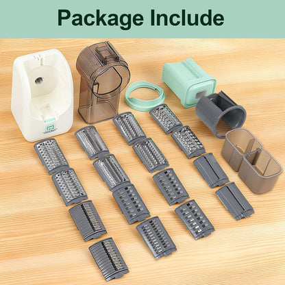 Upgraded Electric Cheese Shredder, Automatic Cheese Grater Electric with 6 Interchangeable Blades, 6 in 1 Electric Cheese Grater for Cheese, Fruits, and Vegetables