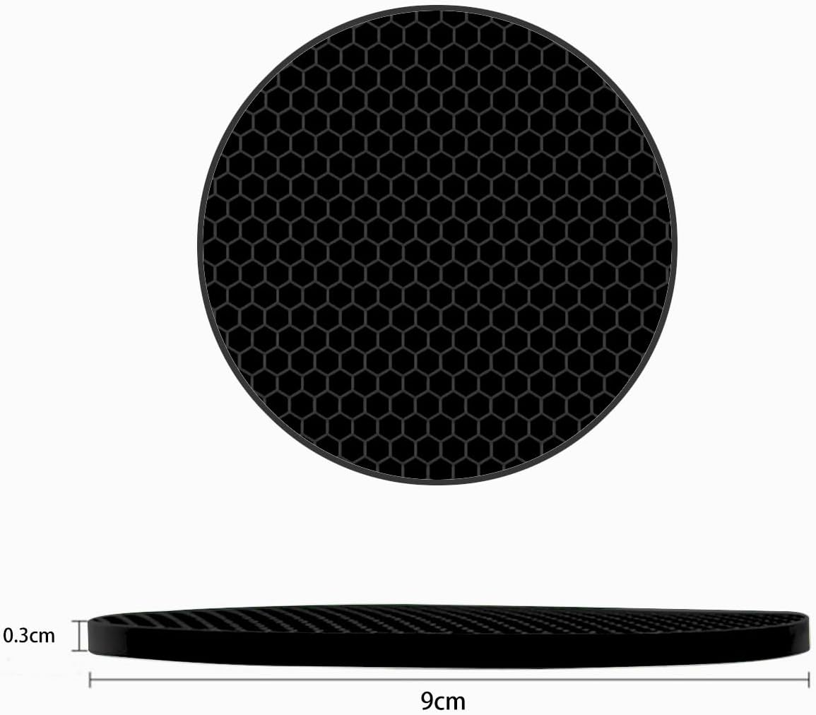 Silicone Non-Slip, Heat Resistant & Water-Trapping Trivet Mats for Water Glasses & Teacup & Coffee Cup & Dishes & Cookware, Multipurpose Kitchen Table Coaster, 5.5-Inch, 2 Pcs, Black