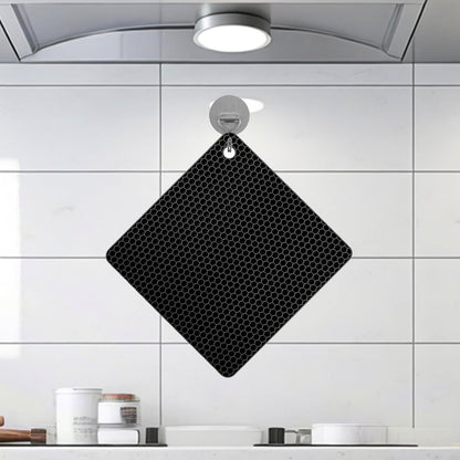 Silicone Non-Slip, Heat Resistant & Water-Trapping Trivet Mats for Water Glasses & Teacup & Coffee Cup & Dishes & Cookware, Multipurpose Kitchen Table Coaster, 5.5-Inch, 2 Pcs, Black