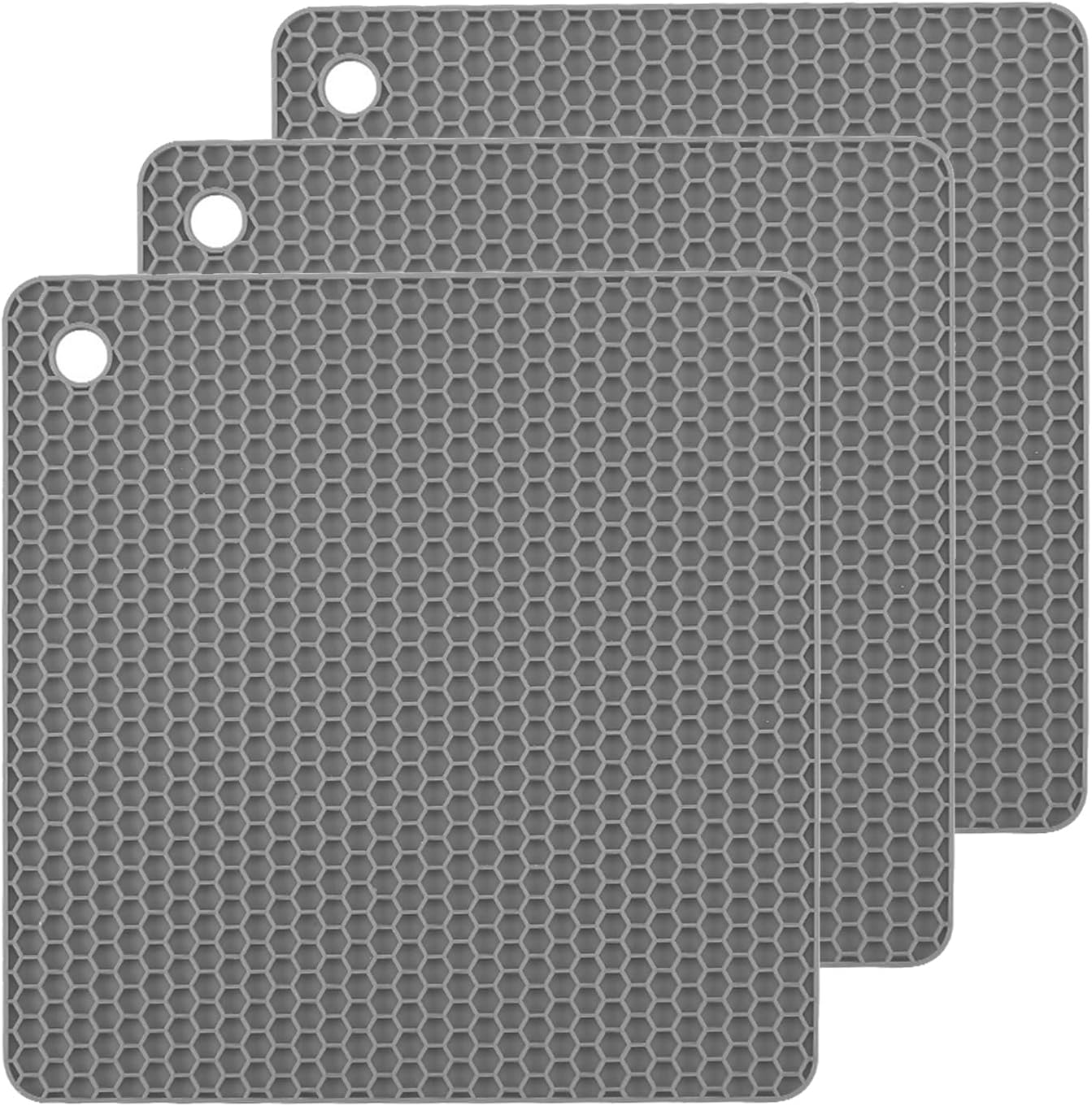 Silicone Non-Slip, Heat Resistant & Water-Trapping Trivet Mats for Water Glasses & Teacup & Coffee Cup & Dishes & Cookware, Multipurpose Kitchen Table Coaster, 5.5-Inch, 2 Pcs, Black