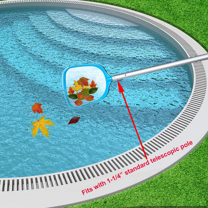 Pool Spa Leaf Skimmer Net with White Ultra Fine Mesh with 4" Deep Pocket Great for Removing Leaves & Debris in In-Ground Pool Spa and Above Ground Pool, Inflatable Pool, Hot Tub, and Fountain