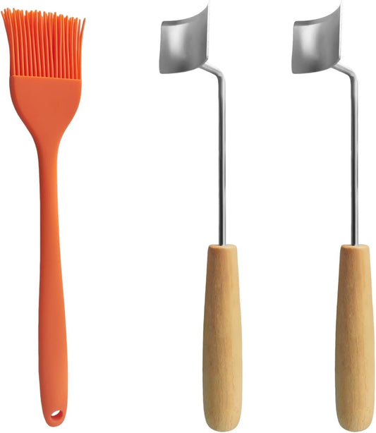 Corn Stripper Tool - Efficient Kernel Remover & Shucker for Fresh Corn, with Wooden Handle 3Pcs