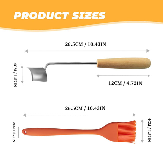 Corn Stripper Tool - Efficient Kernel Remover & Shucker for Fresh Corn, with Wooden Handle 3Pcs
