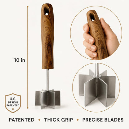 Mini Stainless Steel Meat Chopper & Masher, Dishwasher Safe