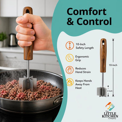 Mini Stainless Steel Meat Chopper & Masher, Dishwasher Safe
