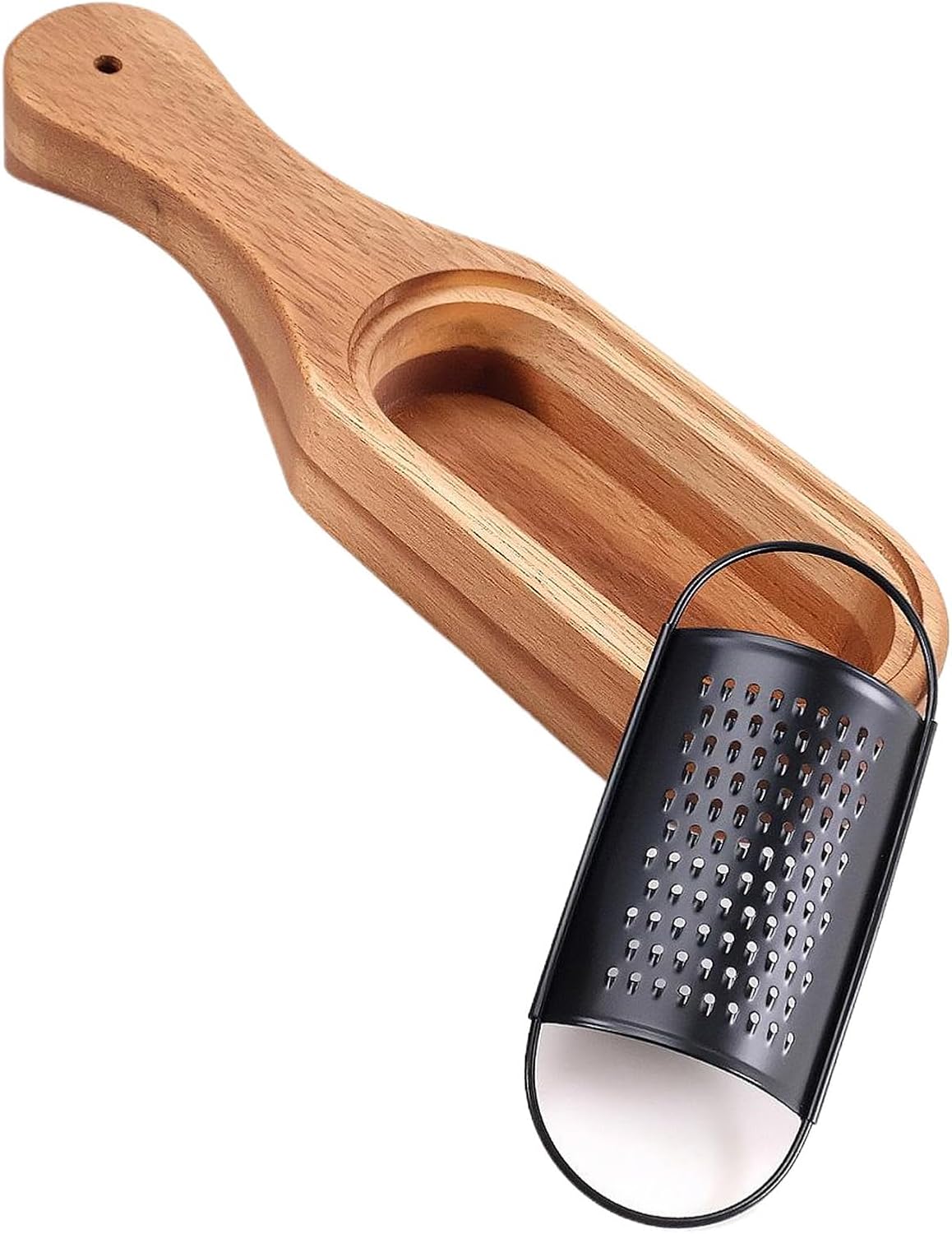 Box Cheese Grater With Container Stainless Steel Parmesan Cheese Grater With Wood Handle Shredder Zester Grater Box Kitchen Handheld Cheese Spoon Grater-Black Colour (Without Handle)