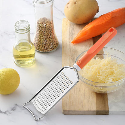 Cheese Grater with Handle, Stainless Steel Graters for Kitchen, Cheese Grater Lemon Zester Handheld, Great for Cheese, Ginger, Chocolate, Spices and More, Dishwasher Safe