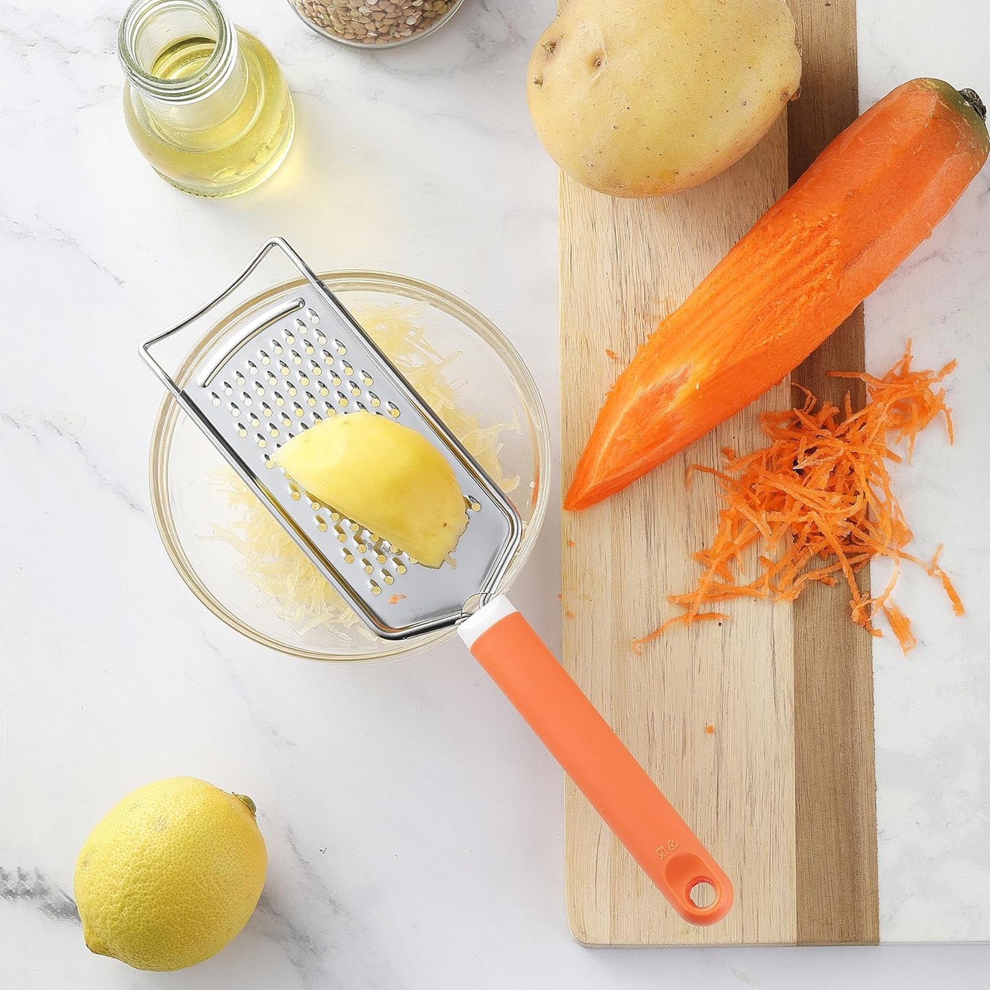 Cheese Grater with Handle, Stainless Steel Graters for Kitchen, Cheese Grater Lemon Zester Handheld, Great for Cheese, Ginger, Chocolate, Spices and More, Dishwasher Safe