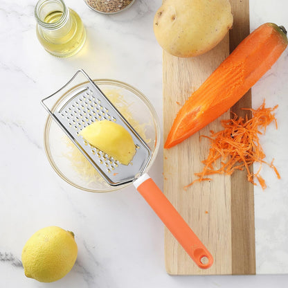 Cheese Grater with Handle, Stainless Steel Graters for Kitchen, Cheese Grater Lemon Zester Handheld, Great for Cheese, Ginger, Chocolate, Spices and More, Dishwasher Safe