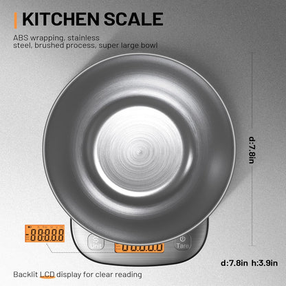 Food Kitchen Scale Digital Weight Grams and Oz 11lb/0.01oz