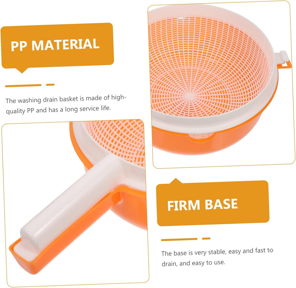 Double Layer Vegetable Washing Basket with Drain Strainer Bowl for Fruits Pasta Salad 13.38X9.05X4.33 Inch Kitchen Colander with Handle