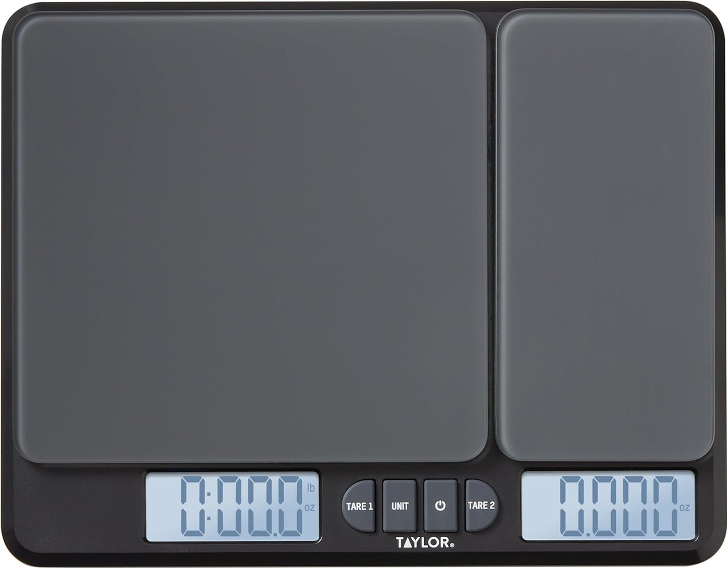 Dual Platform Food Kitchen Scale, Digital Grams and Ounces for Weight Loss, Baking, Cooking, Meal Prep, Spices, and Coffee, Backlit Display, Glass Platforms, 15lb, and 16oz Capacity, Black