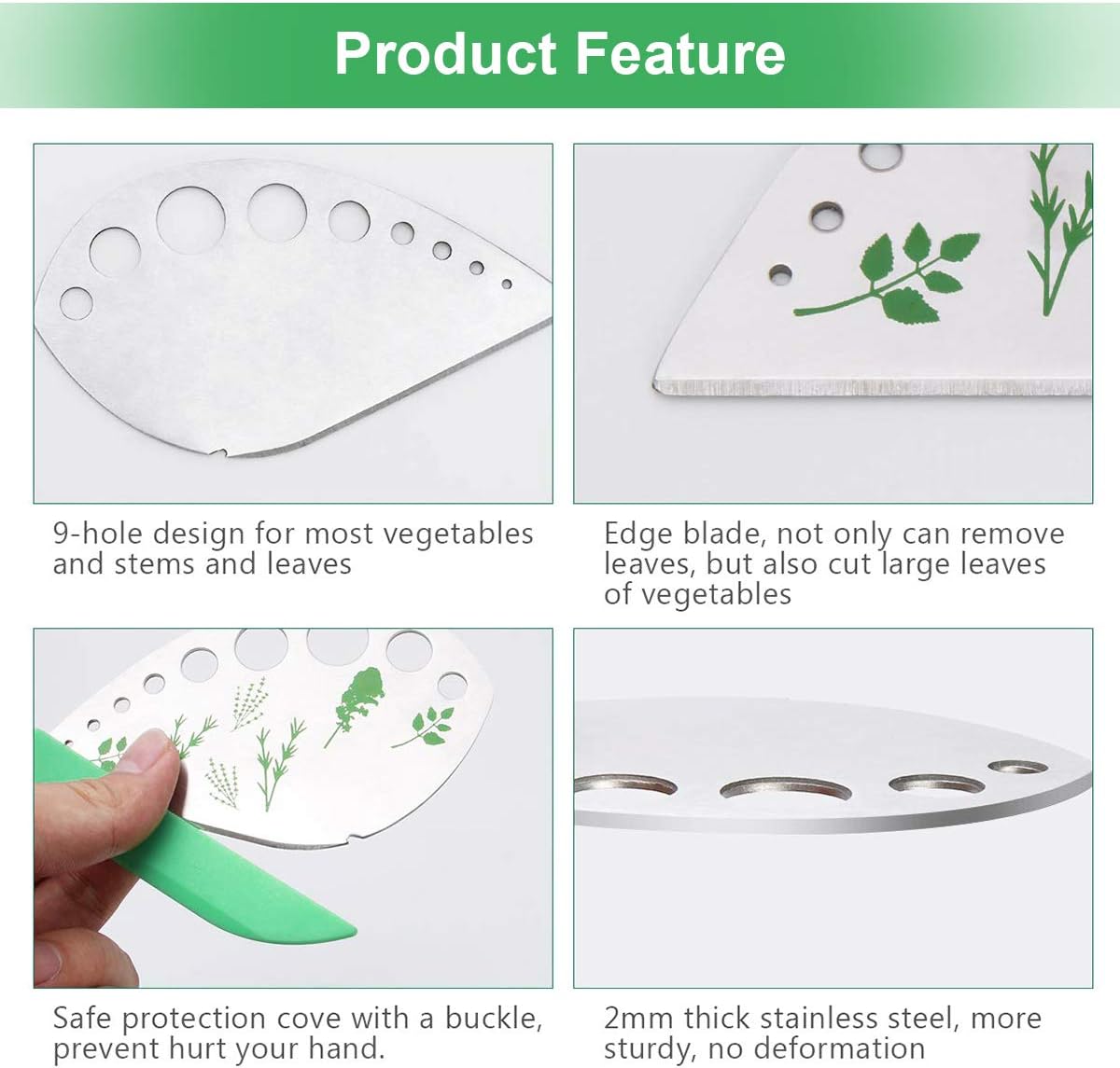 Leaf Herb Stripper, Stainless Steel Kitchen Herb Stripper Tool