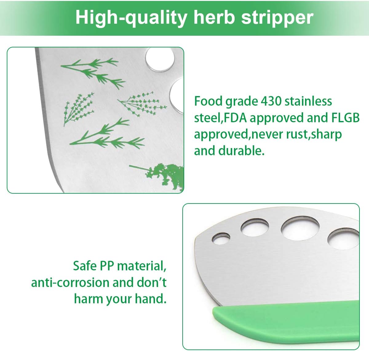 Leaf Herb Stripper, Stainless Steel Kitchen Herb Stripper Tool