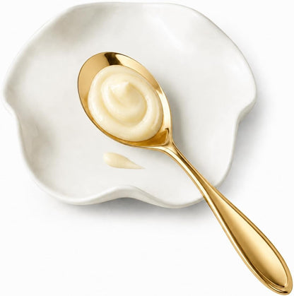 Spoon Rest for Stove Top, Spoon Holder for Stove, 5.3In Ceramic Spoon Rest for Kitchen Counter, Coffee Spoon Holder with Ruffled Edge, Farmhouse Spatula Holder for Kitchen Decor, Beige
