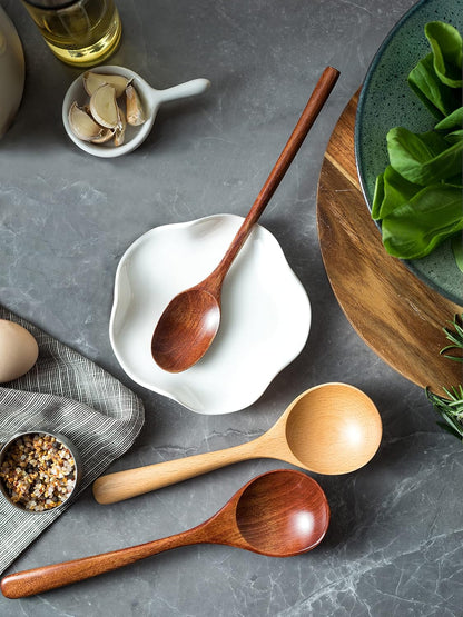 Spoon Rest for Stove Top, Spoon Holder for Stove, 5.3In Ceramic Spoon Rest for Kitchen Counter, Coffee Spoon Holder with Ruffled Edge, Farmhouse Spatula Holder for Kitchen Decor, Beige