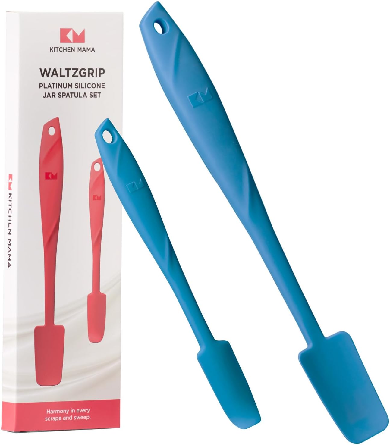 WaltzGrip Platinum Silicone Jar and Can Spatula Set, Red | Heat-Resistant, Dishwasher Safe, Ergonomic Grip, Perfect for Mixing and Scraping, Nonstick Cookware