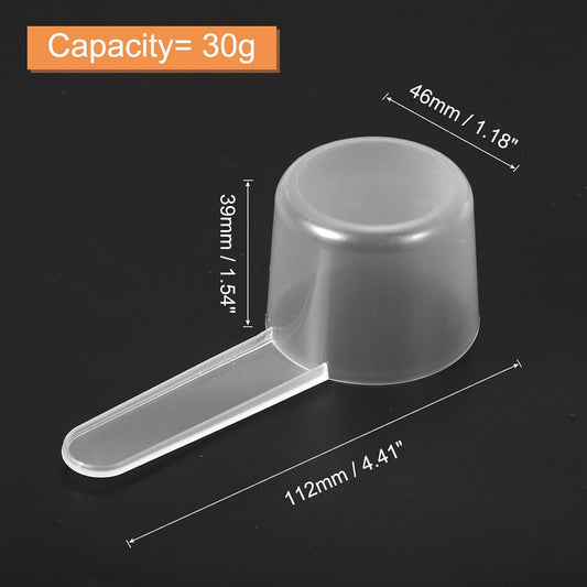 5Pcs Plastic Measuring Spoons 30g/60ml Table Spoon Powder Scoops Spoon for Measuring Coffee Protein Powder Spices, Clear