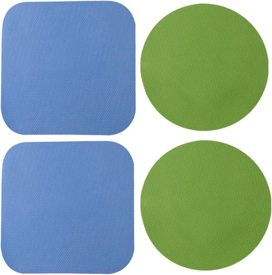 4 Pack Jar Opener, Silicone Bottle Opener Gripper Pad Top Rated for Seniors | Rubber Jar Opener Tool for Weak Hands and Arthritis, Green & Blue