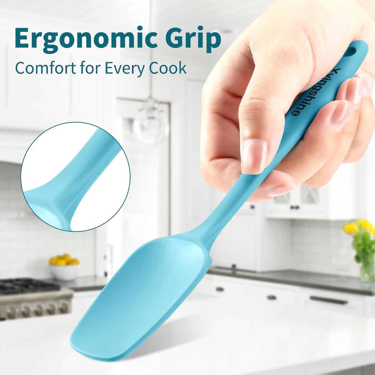 5-Piece Silicone Spatula Set, One-Piece, Heat-Resistant to 600°F