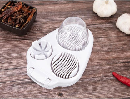 3 in 1 Egg Slicer for Kitchen – Multi-Functional Strawberry Banana Mushroom Cutter, ABS Safe Wire Blade, 3 Slice Modes, Dishwasher Safe, Lightweight 120 g, Gift for Salad Lover