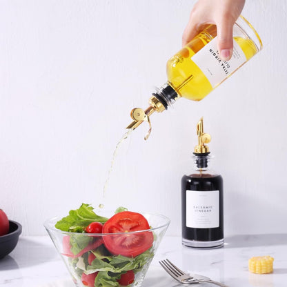 Premium Olive Oil Dispenser Bottles for Kitchen with Pourer - Oil and Vinegar Dispenser Set, Glass Dispenser for Kitchen, Dispenser Bottle of 350ml - Set of 2