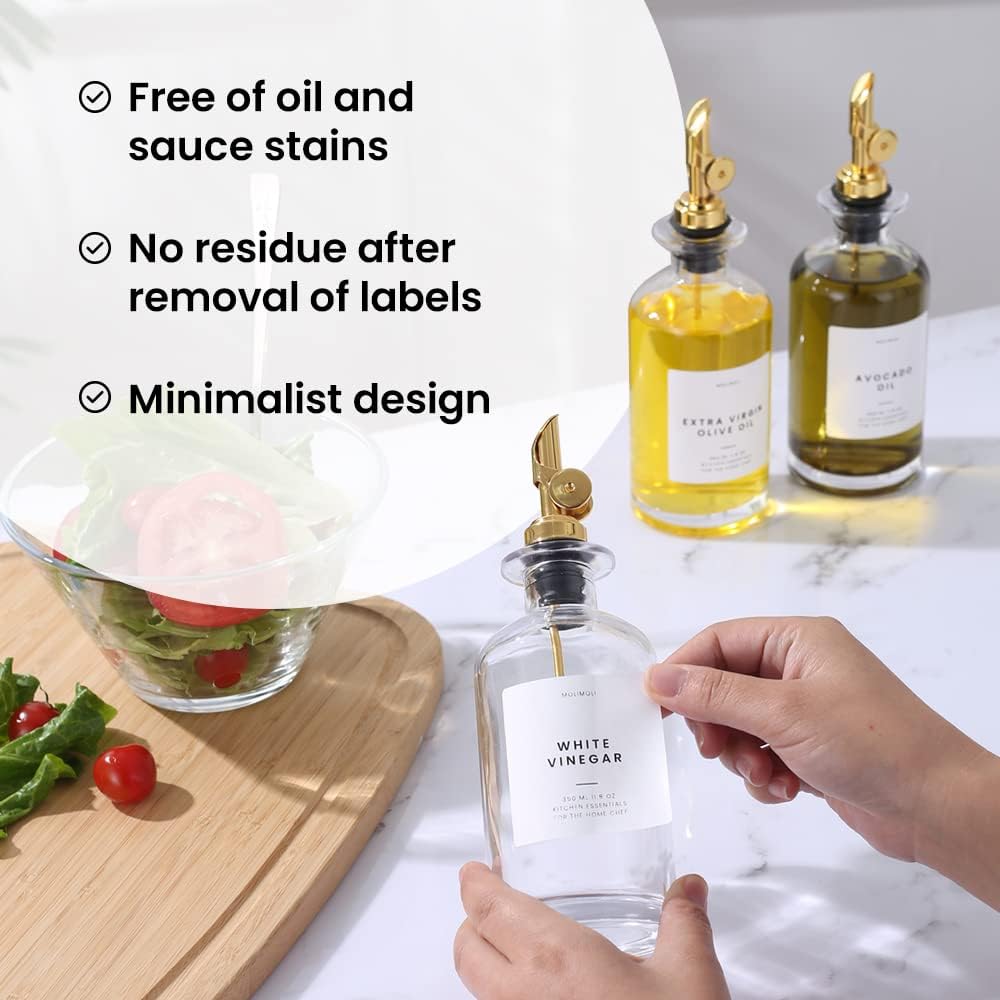 Premium Olive Oil Dispenser Bottles for Kitchen with Pourer - Oil and Vinegar Dispenser Set, Glass Dispenser for Kitchen, Dispenser Bottle of 350ml - Set of 2
