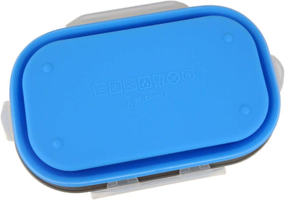 Collapsible Bowl Silicone Collapsible Container Food Storage Containers Collapsible Camping Bowl for Travel Camping Hiking with Airtight Plastic Lids and 2Pack Silicone Dish Sponges- Blue, 1200ml
