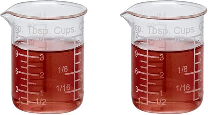 Ackers Etching Scale Measuring Glass V-Shaped Spout Made of High Borosilicate Glass Measuring for Kitchen or Restaurant, Easy to Read,30ML (1 Oz) 丨(2 Pack)