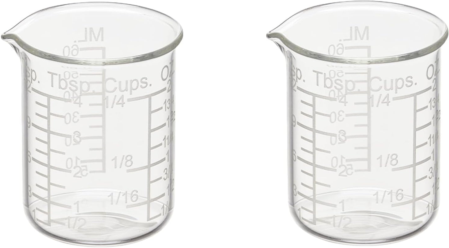 Ackers Etching Scale Measuring Glass V-Shaped Spout Made of High Borosilicate Glass Measuring for Kitchen or Restaurant, Easy to Read,30ML (1 Oz) 丨(2 Pack)