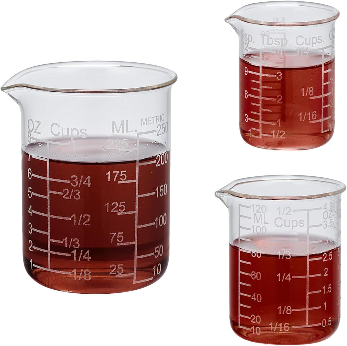 Ackers Etching Scale Measuring Glass V-Shaped Spout Made of High Borosilicate Glass Measuring for Kitchen or Restaurant, Easy to Read,30ML (1 Oz) 丨(2 Pack)