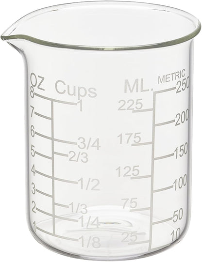 Ackers Etching Scale Measuring Glass V-Shaped Spout Made of High Borosilicate Glass Measuring for Kitchen or Restaurant, Easy to Read,30ML (1 Oz) 丨(2 Pack)