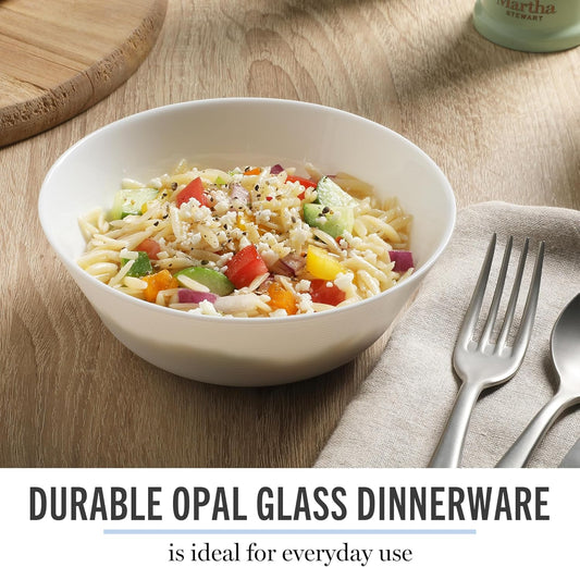 Opalton 6-Piece 6-Inch Soup and Cereal Bowls – Lightweight, Chip and Break Resistant Opal Glass Bowls for Everyday Use