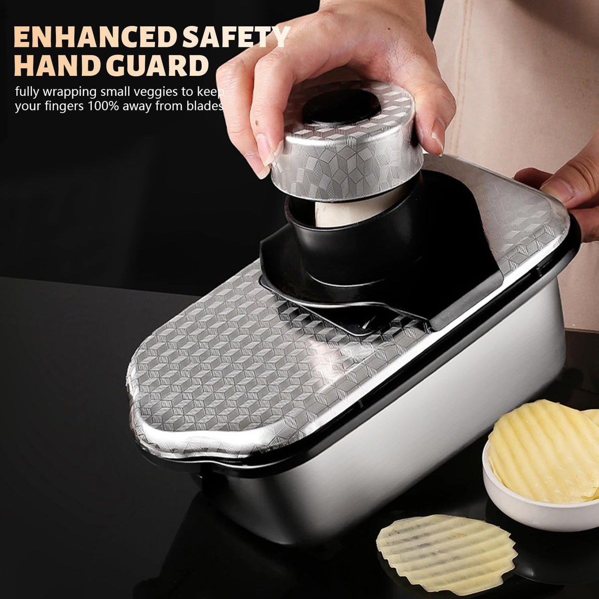 10 in1, 8 Blade Vegetable Chopper Food Grade Stainless Steel, Onion Mincer, Cutter, Dicer, Egg Slicer with Container, French Fry Cutter Potato Slicer, Home Essentials, Salad Chopper (Print Silver)