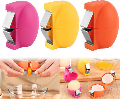 3 PCS 2026 New Egg Shell Opener, Stainless Steel Egg Cracker Tool, Hard Boiled Egg Peeler Tool for Cutting Eggs,Quickly Cutting Off Eggs Breaker Kitchen Gadgets