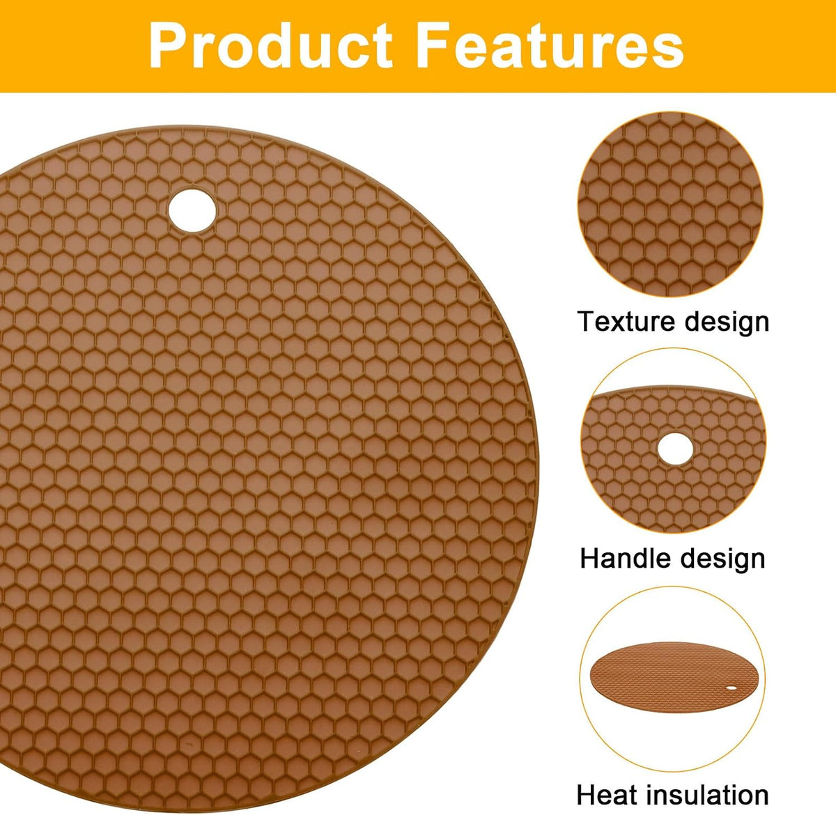 4pcs Silicone Jar Opener Pads, 17.5cm/7" Texture Can Opener Multipurpose Round Bottle Lid Opener Non-Slip Coasters for Weak Hands Seniors Children, Black