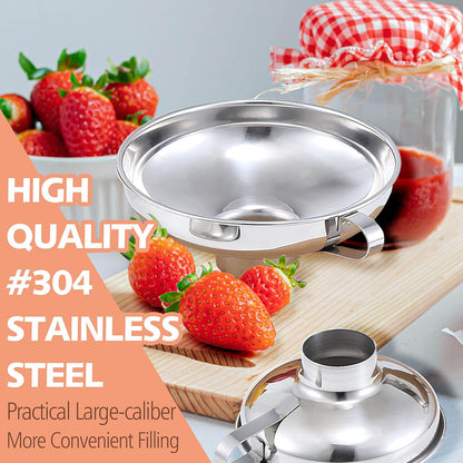 Stainless Steel Mini Kitchen Funnel Set, 3 Pack Durable Metal Filling Funnels for Transferring Liquid, Dry ingredients, Cosmetic Lotion, Fluid, Spices, Powder - Food-Grade & High Heat Resistant