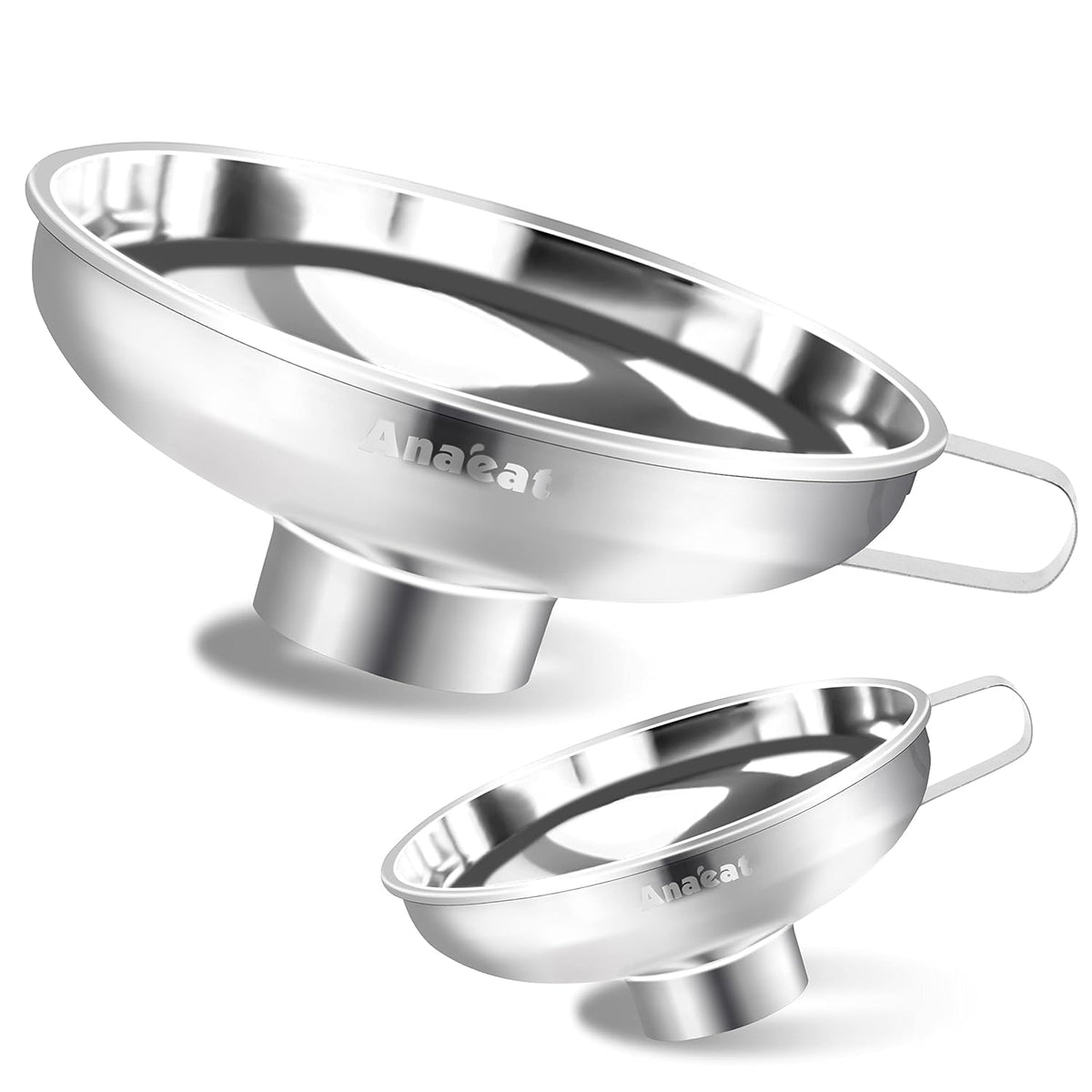 Stainless Steel Mini Kitchen Funnel Set, 3 Pack Durable Metal Filling Funnels for Transferring Liquid, Dry ingredients, Cosmetic Lotion, Fluid, Spices, Powder - Food-Grade & High Heat Resistant