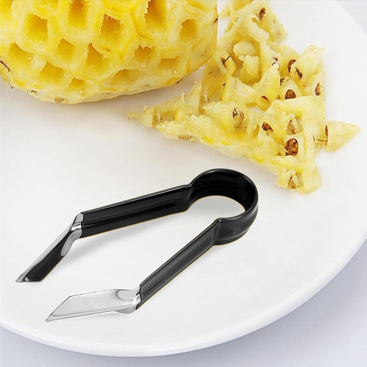 Pineapple Peeler - Multifunctional Pineapple Eye Peeler, Pineapple Corer and Slicer Tool, Strawberry Stem Remover Tool, Portable Kitchen Gadget, Yellow, PN3MAVYLGF1SJ5VN0B9