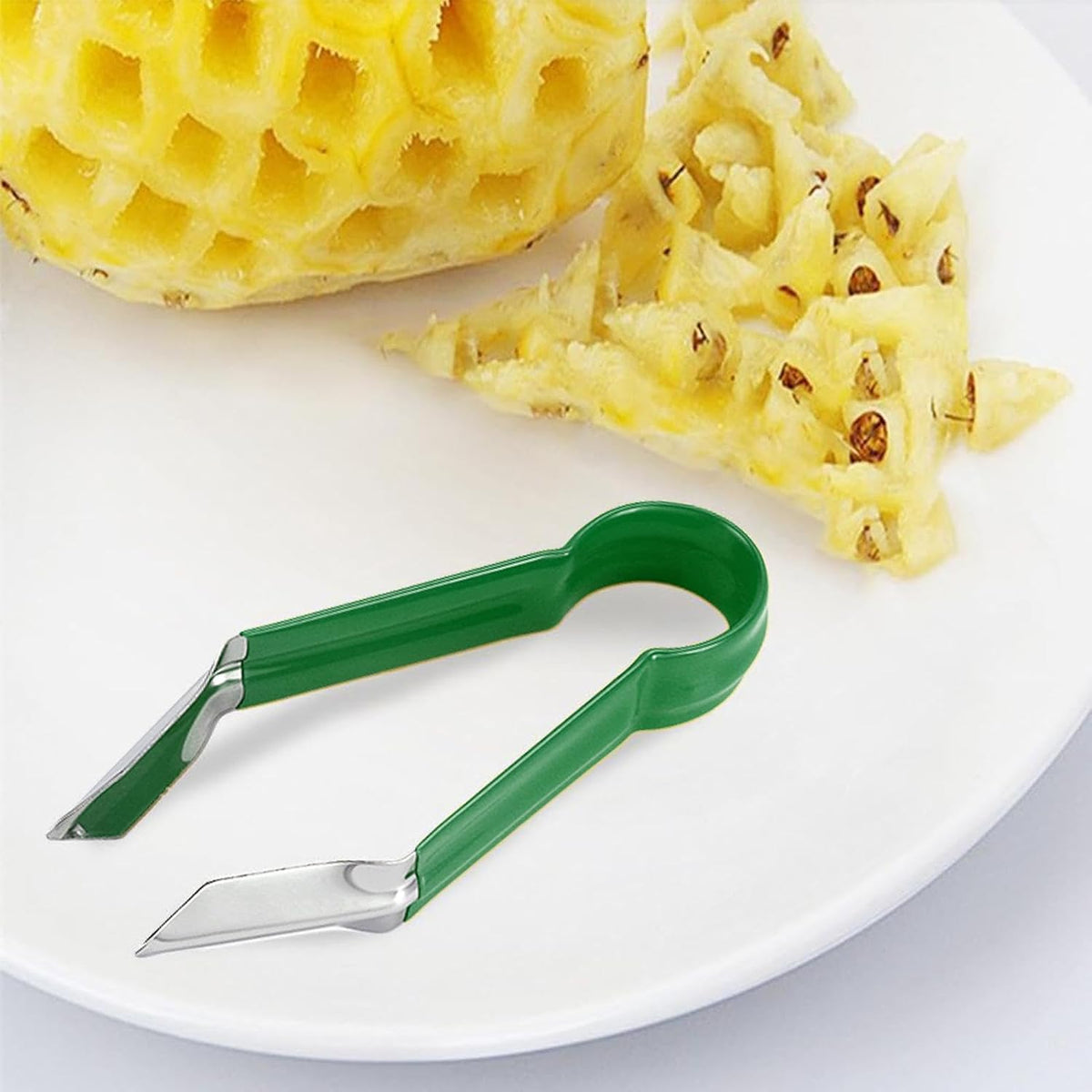 Pineapple Peeler - Multifunctional Pineapple Eye Peeler, Pineapple Corer and Slicer Tool, Strawberry Stem Remover Tool, Portable Kitchen Gadget, Yellow, PN3MAVYLGF1SJ5VN0B9