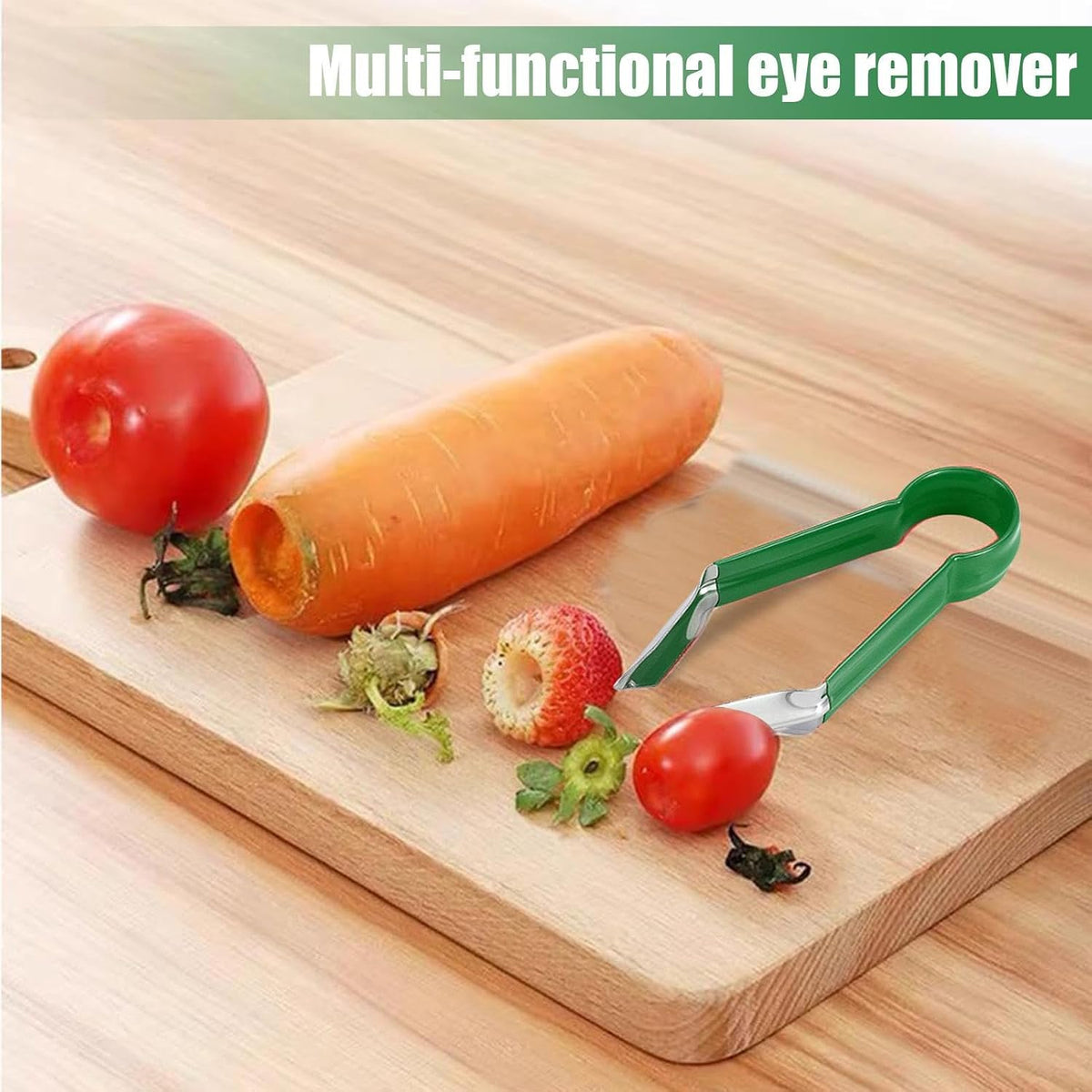 Pineapple Peeler - Multifunctional Pineapple Eye Peeler, Pineapple Corer and Slicer Tool, Strawberry Stem Remover Tool, Portable Kitchen Gadget, Yellow, PN3MAVYLGF1SJ5VN0B9