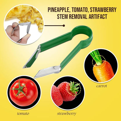 Pineapple Peeler - Multifunctional Pineapple Eye Peeler, Pineapple Corer and Slicer Tool, Strawberry Stem Remover Tool, Portable Kitchen Gadget, Yellow, PN3MAVYLGF1SJ5VN0B9