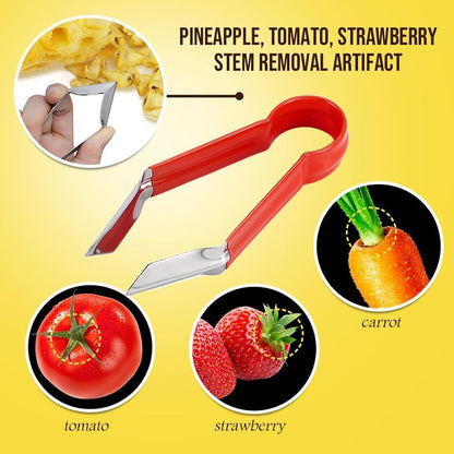 Pineapple Peeler - Multifunctional Pineapple Eye Peeler, Pineapple Corer and Slicer Tool, Strawberry Stem Remover Tool, Portable Kitchen Gadget, Yellow, PN3MAVYLGF1SJ5VN0B9