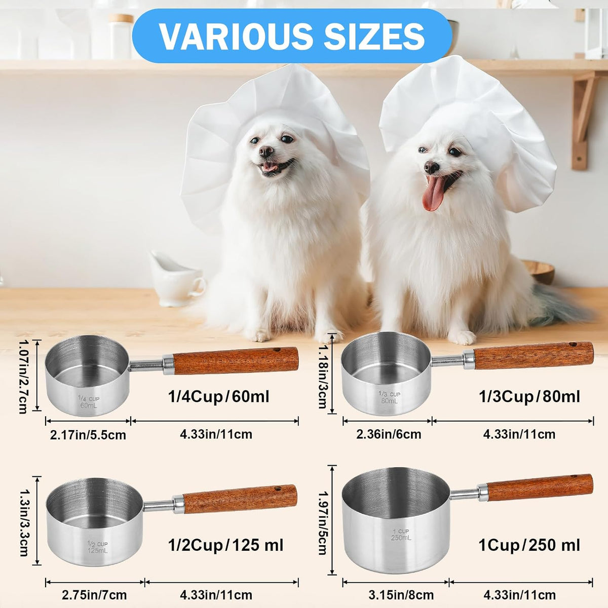 4 Pcs Dog Food Scoop Measuring-Cup
