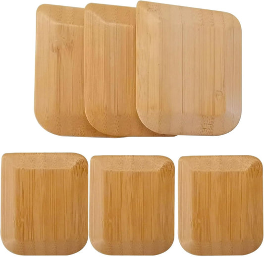 Bamboo Pan & Pot Scraper Tool, Dish Scraper for Kitchen, Pack of 6 | Size 2.8" x 2.4" Clean Pans, Dishes, Bowls, and Plates, Removes Food Effectively Without Scratching